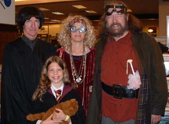 Prof.Snape, Prof. Trilonei, Hagrid, and Herminie